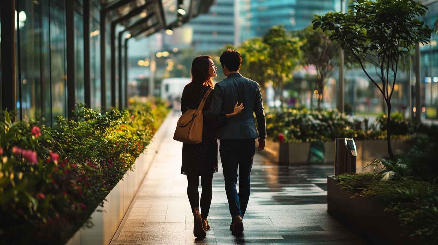 Happily married Singaporean couple with relationship advice at Marina Bay Sands | Astrology Whispers by Dave Gor