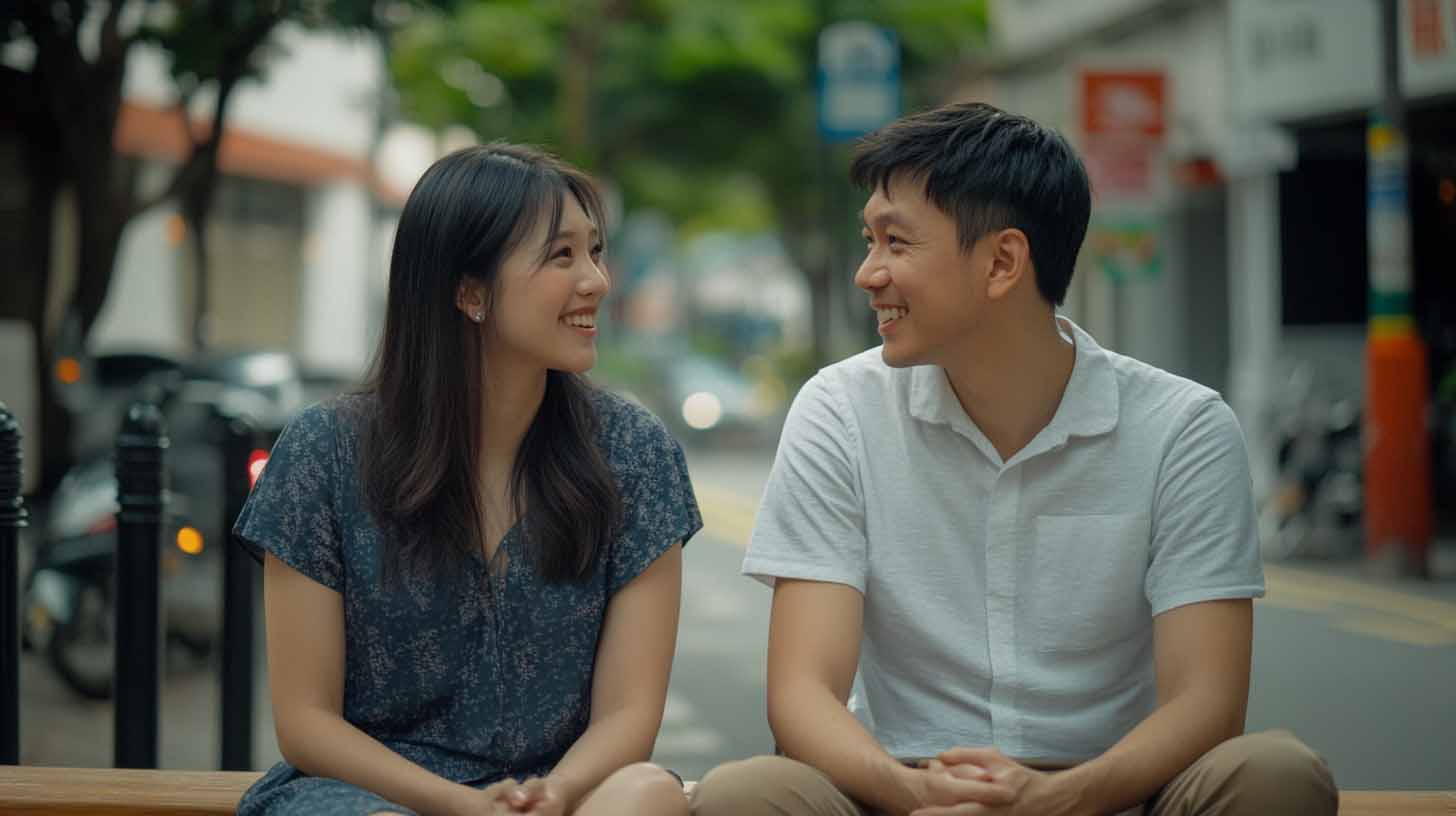 Happy young Singaporean couple with love advice smiling | Astrology Whispers by Dave Gor
